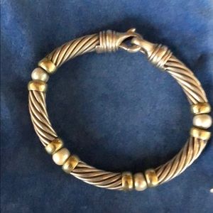 David Yurman Sterling 14k Pearl Hampton Bracelet